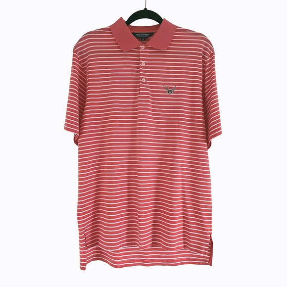Polo Golf Ralph Lauren Men's Striped Shirt Sz M Pima Cotton Performance Preppy - Picture 1 of 8